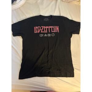 LED Zepplin Band Concert Mens Shirt XL Black Red